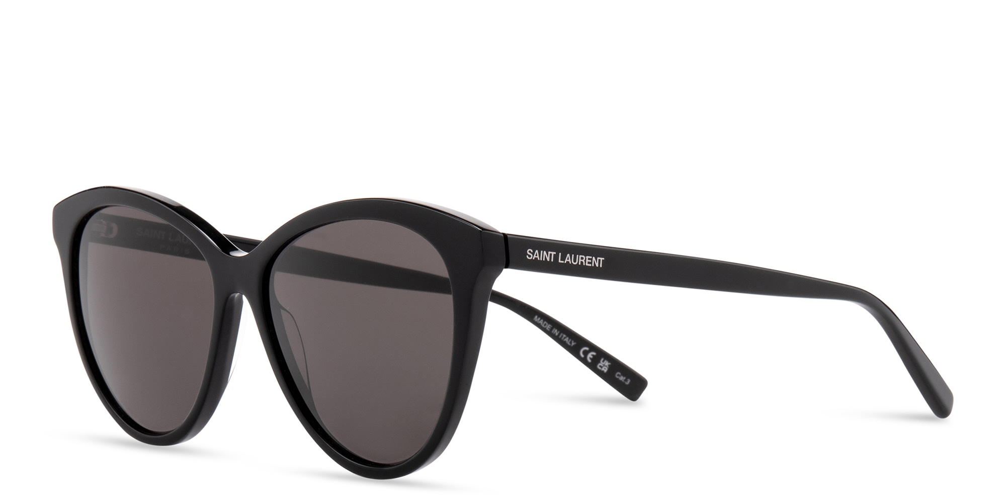 Shop SAINT LAURENT Oversized Cat-Eye Sunglasses in Black online.