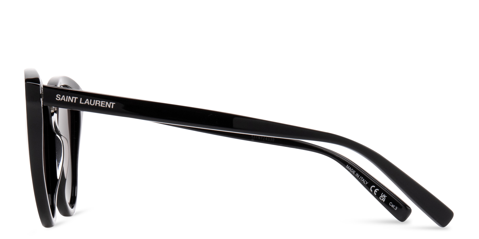 Shop SAINT LAURENT Oversized Cat-Eye Sunglasses in Black online.
