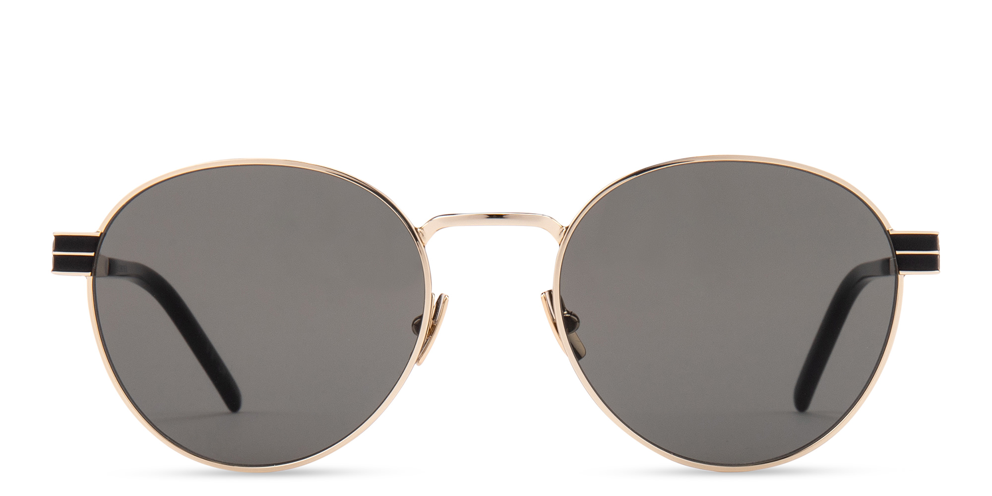 Shop BURBERRY Unisex Round Sunglasses in Gold online.