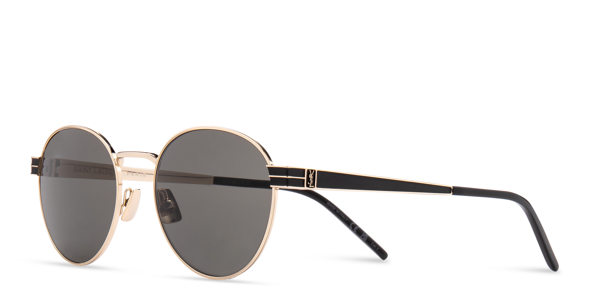 Shop BURBERRY Unisex Round Sunglasses in Gold online.