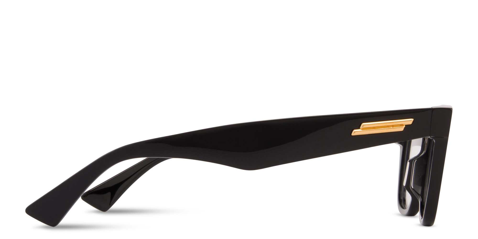 Shop BOTTEGA VENETA Unisex Rectangle Eyeglasses in Black online.