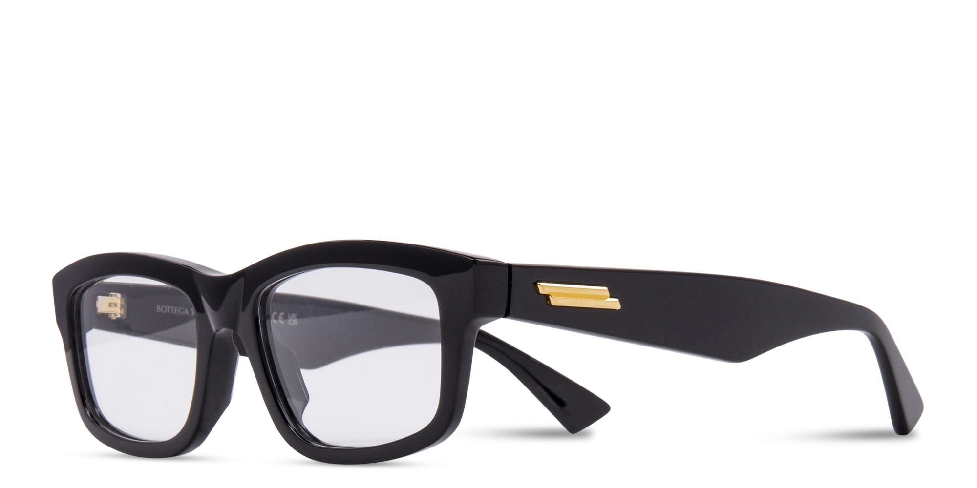 BOTTEGA VENETA Rectangle Eyeglasses in Black – Product Photo 2