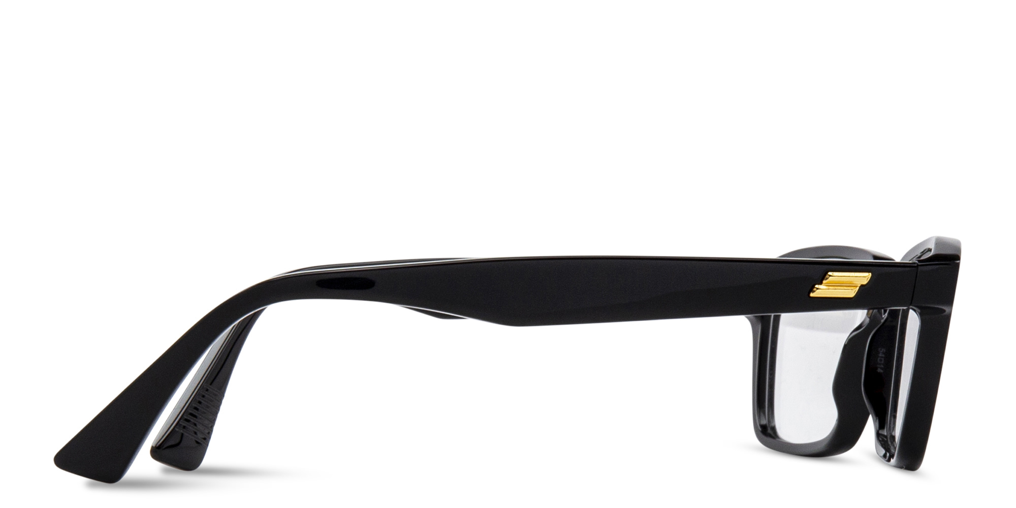 Shop BOTTEGA VENETA Rectangle Eyeglasses in Black online.