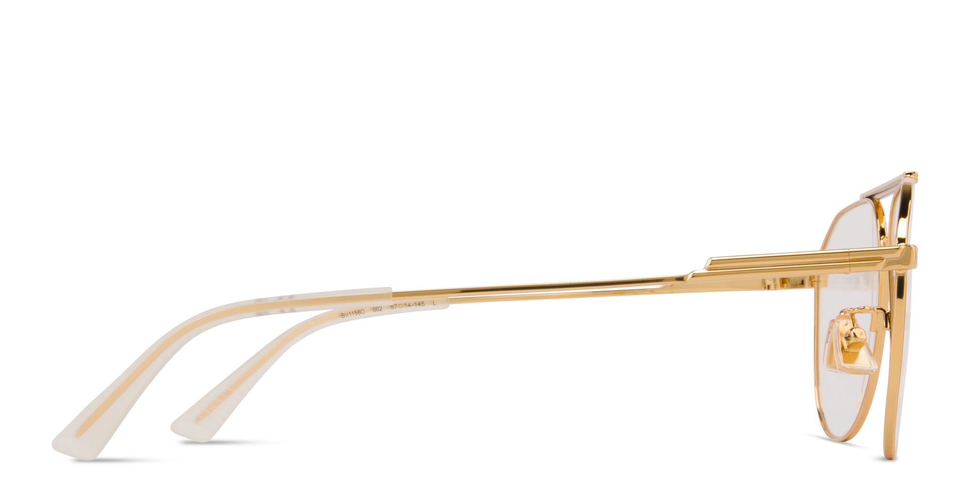 BOTTEGA VENETA Unisex Wide Aviator Eyeglasses in Gold – Product Photo 4