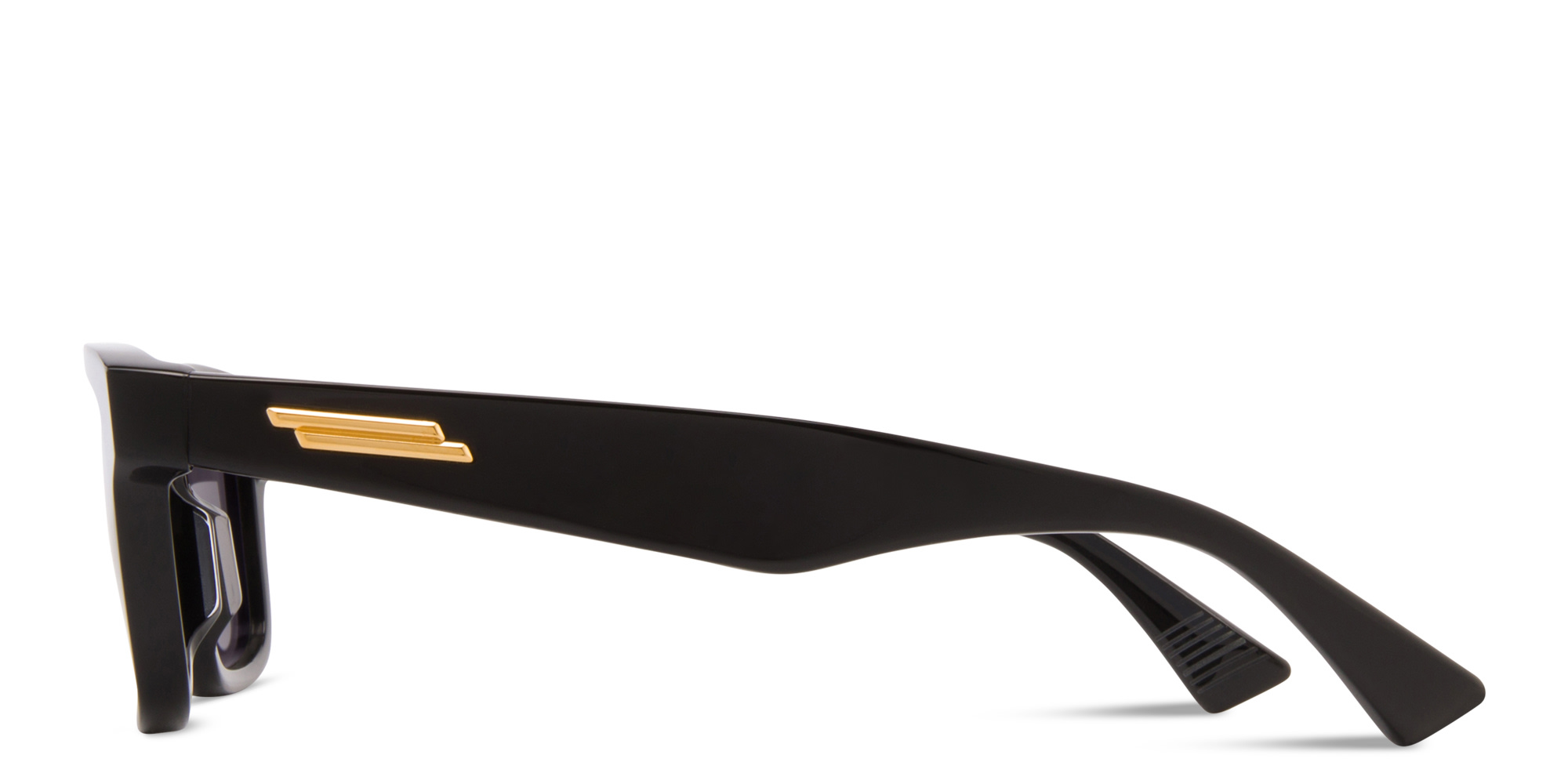 Shop BOTTEGA VENETA Rectangle Sunglasses in Black online.