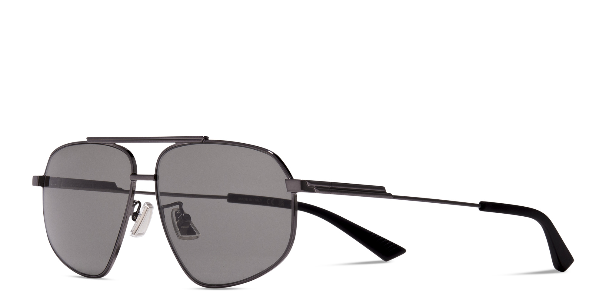 Shop BOTTEGA VENETA Unisex Aviator Sunglasses in Silver online.