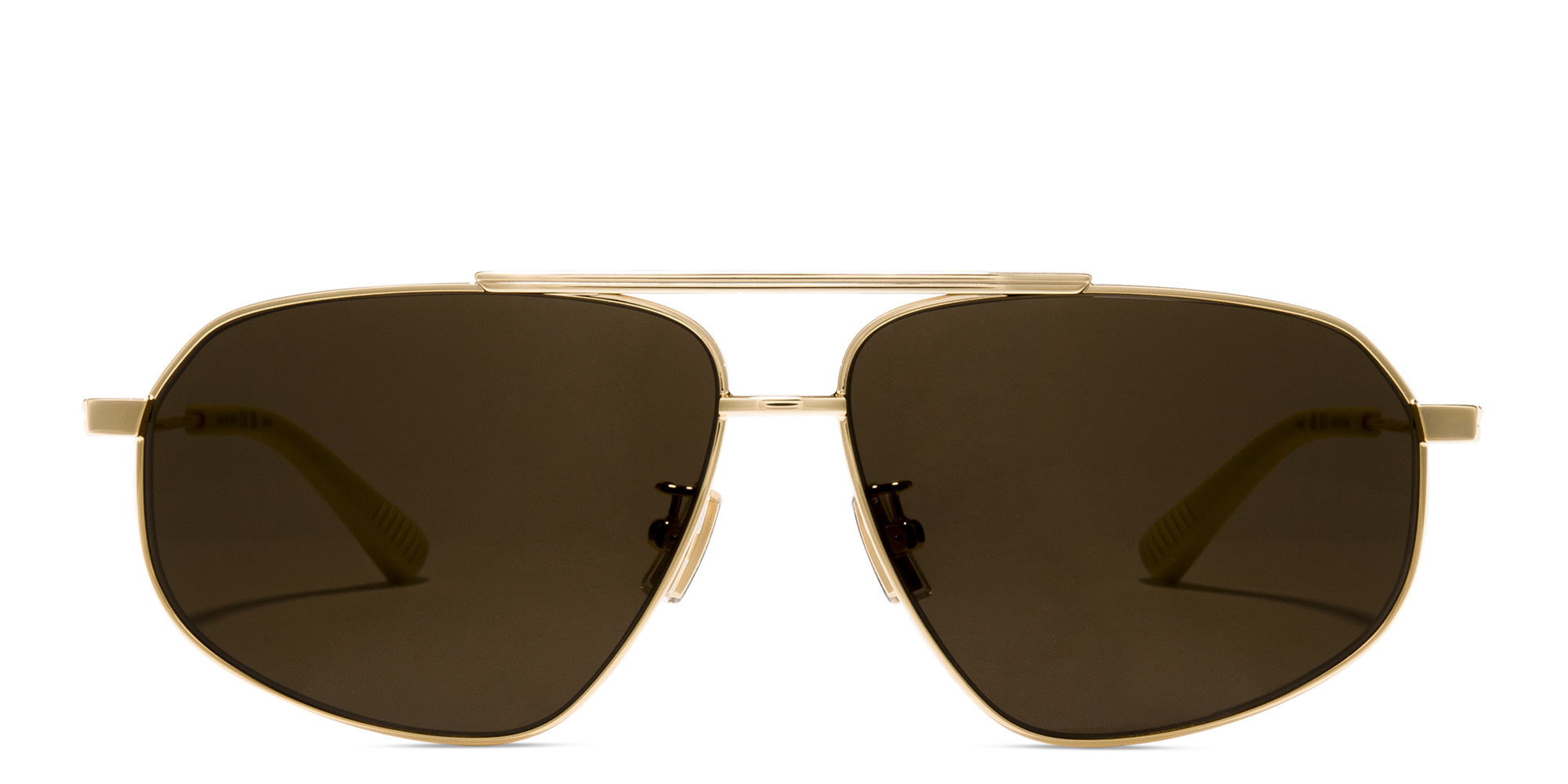 Shop BOTTEGA VENETA Unisex Aviator Sunglasses in Gold online.