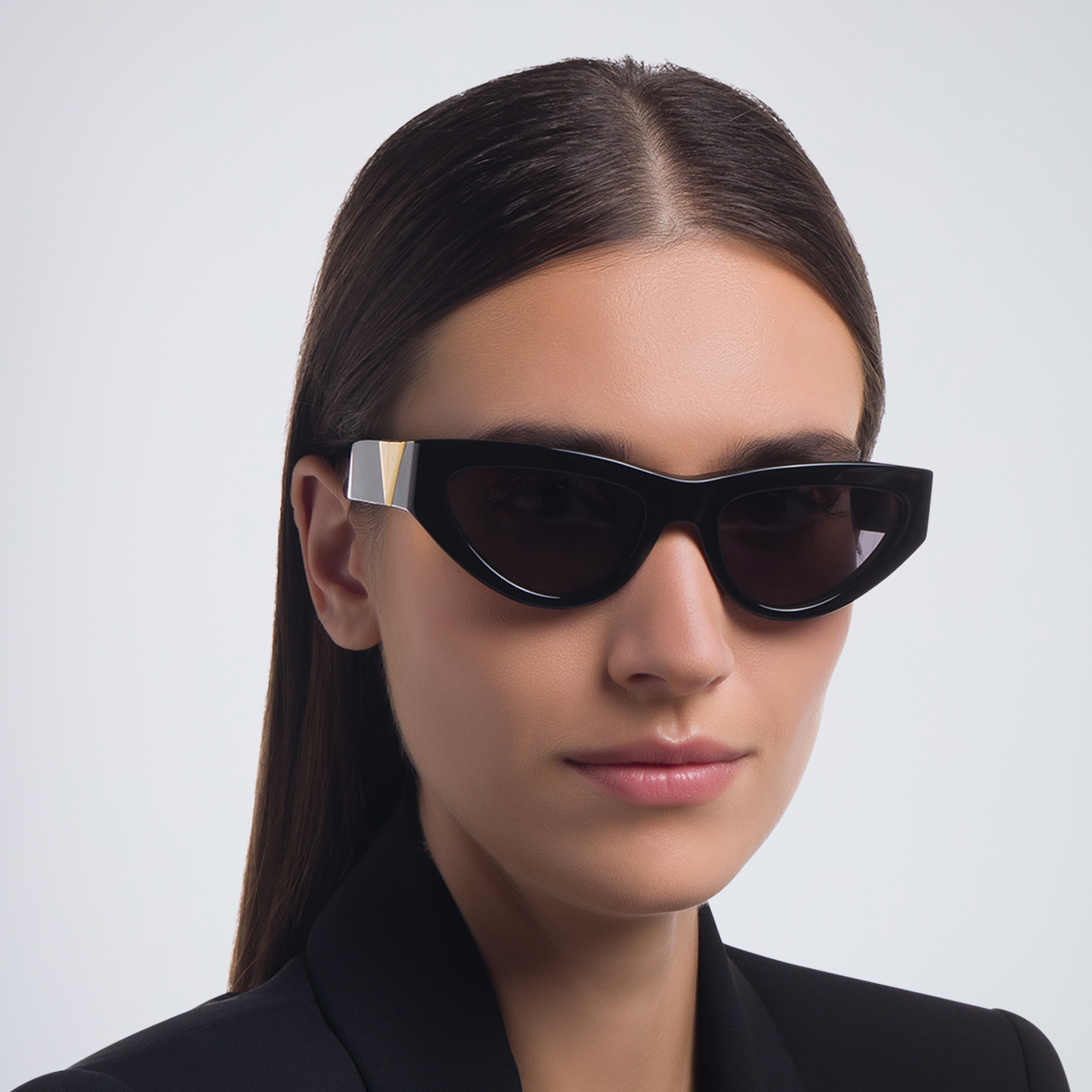 Shop BOTTEGA VENETA Cat-Eye Sunglasses in Black online.