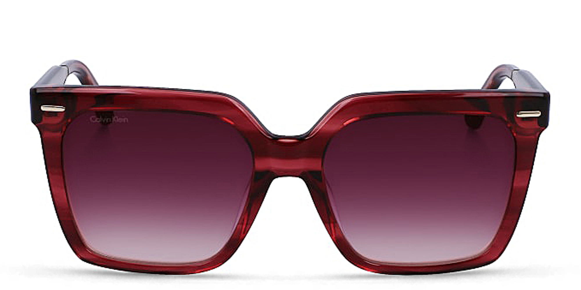 Shop Calvin Klein Square Sunglasses in Red online.