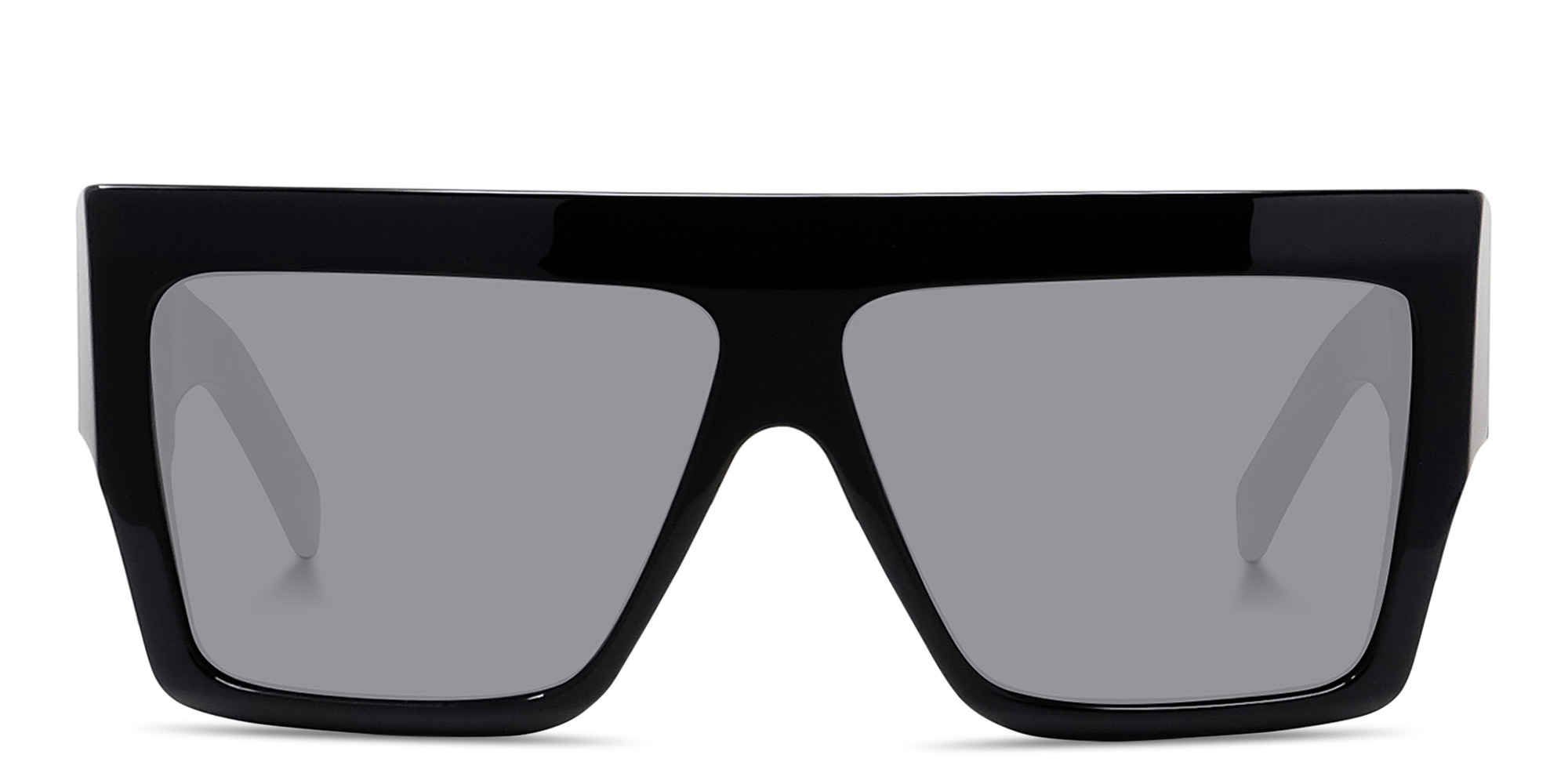Shop CELINE CELINE 3 Dots Black Rectangle Sunglasses in Shiny Black online.