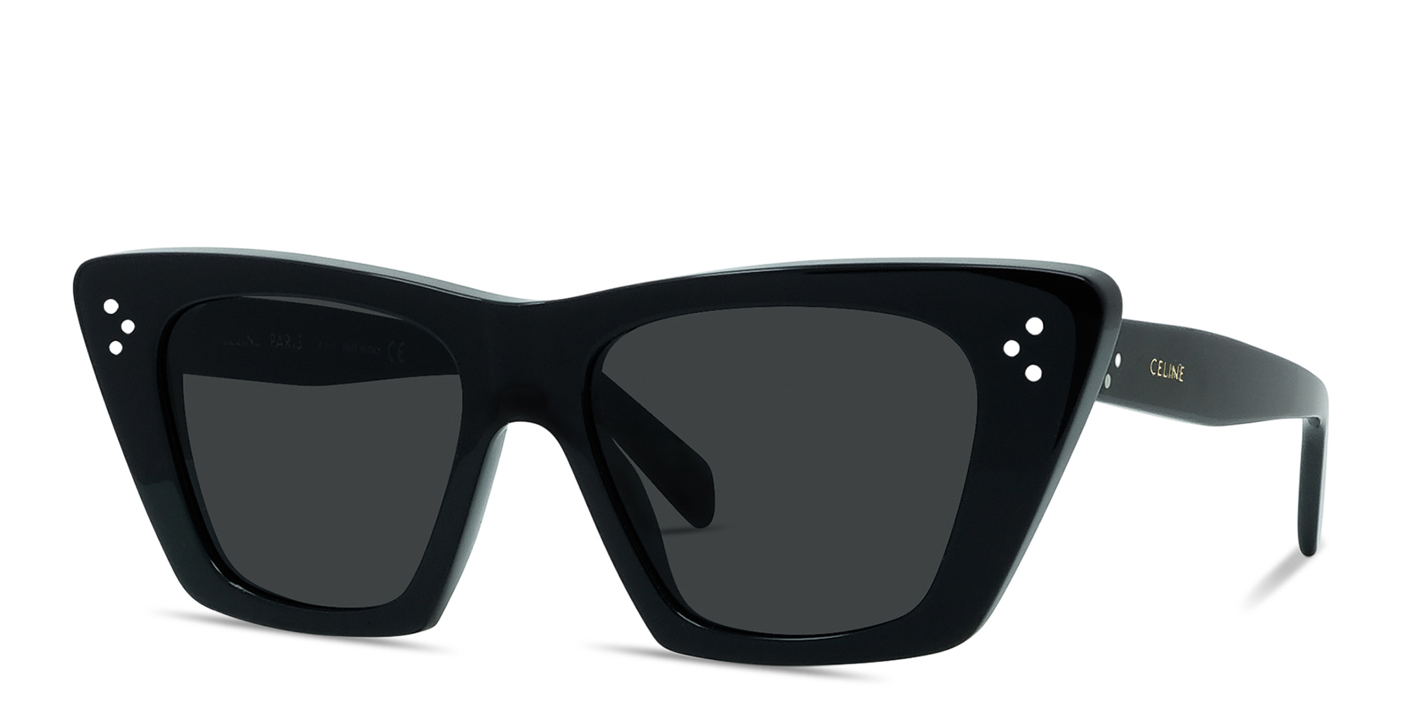 Shop CELINE 3 Dots Cat-Eye Sunglasses in Black online.