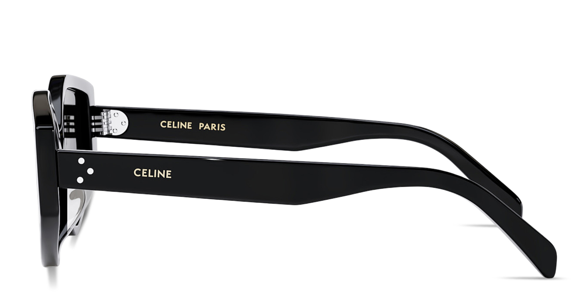 Shop CELINE 3 Dots Irregular Sunglasses in Black online.