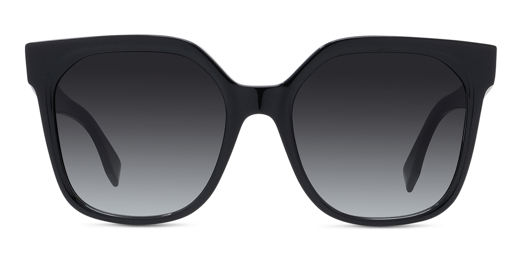 Shop FENDI Lettering Square Sunglasses in Black online.