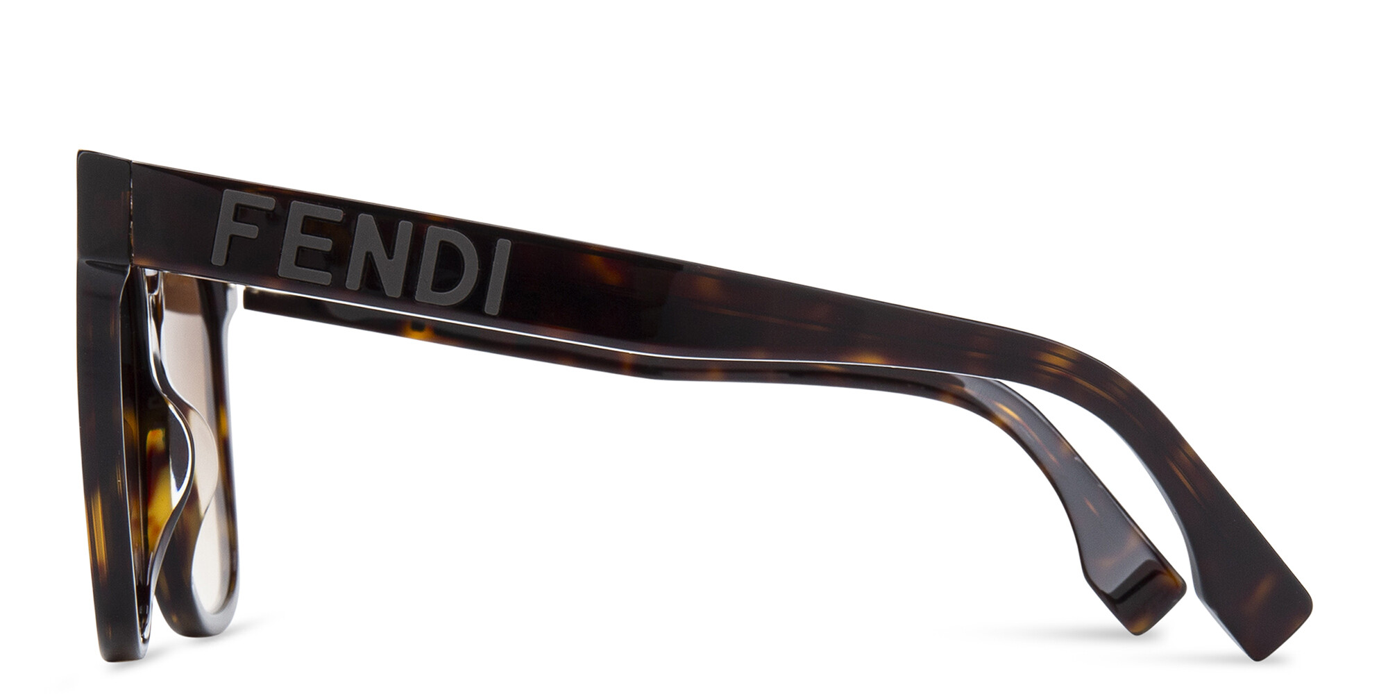 Shop FENDI Lettering Oversized Square Sunglasses in Havana online.