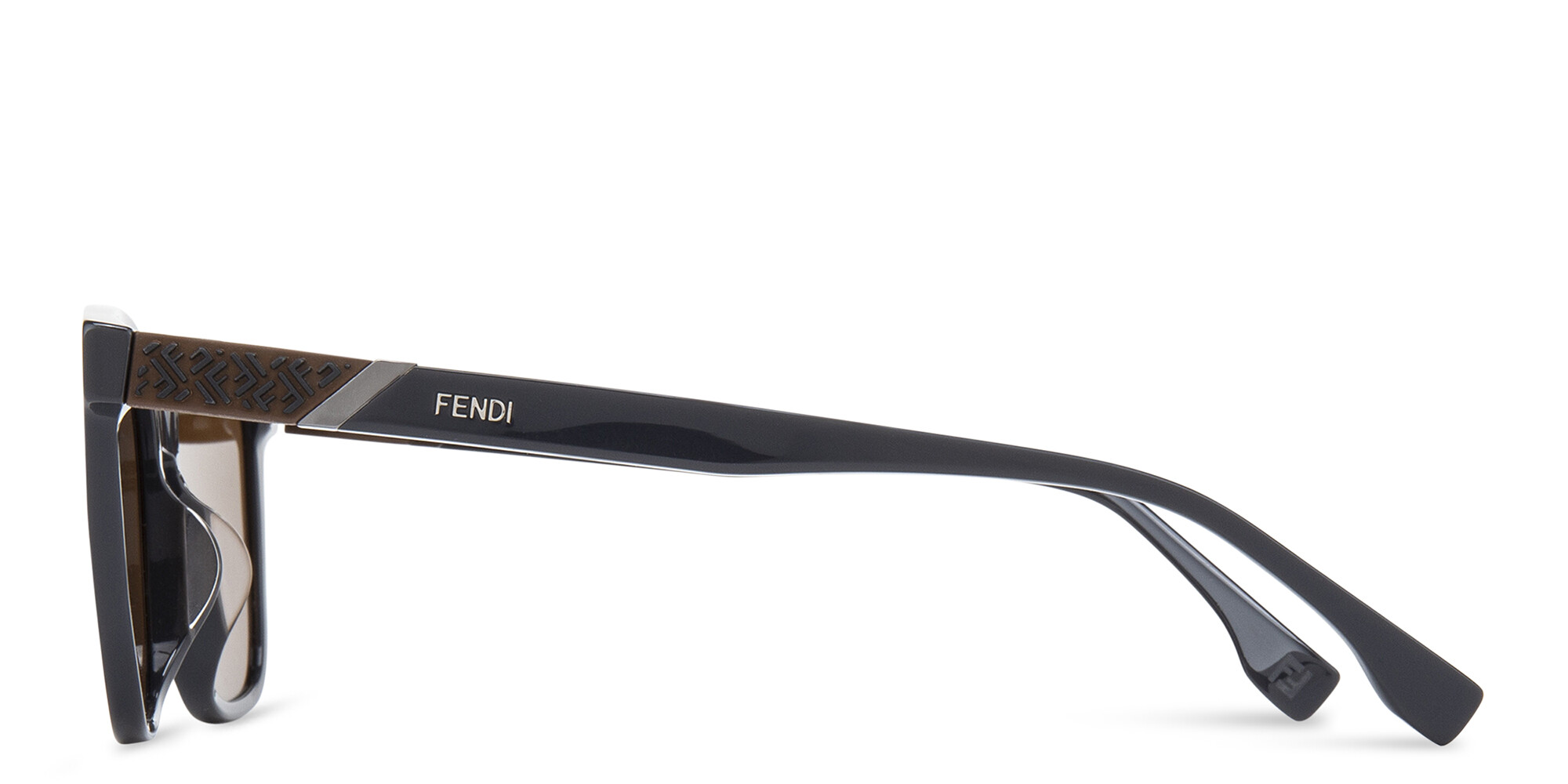 Shop FENDI Diagonal Square Sunglasses in Grey online.