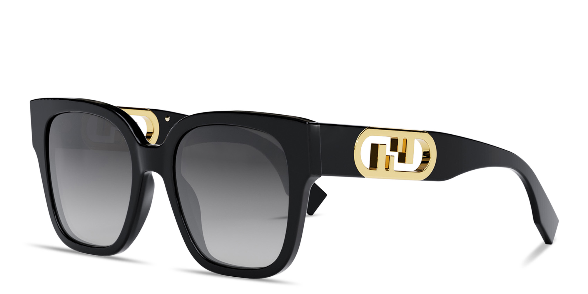 Shop FENDI O'Lock Irregular Sunglasses in Black online.