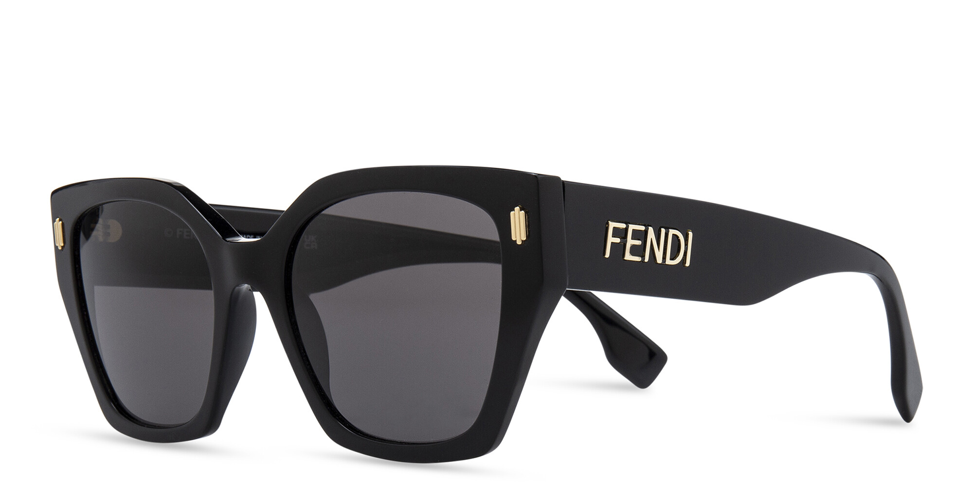 Shop FENDI Bold Square Sunglasses in Black online.