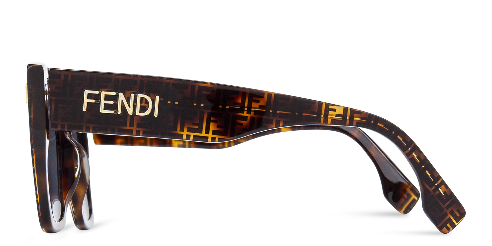 Shop FENDI Bold Square Sunglasses in Havana online.