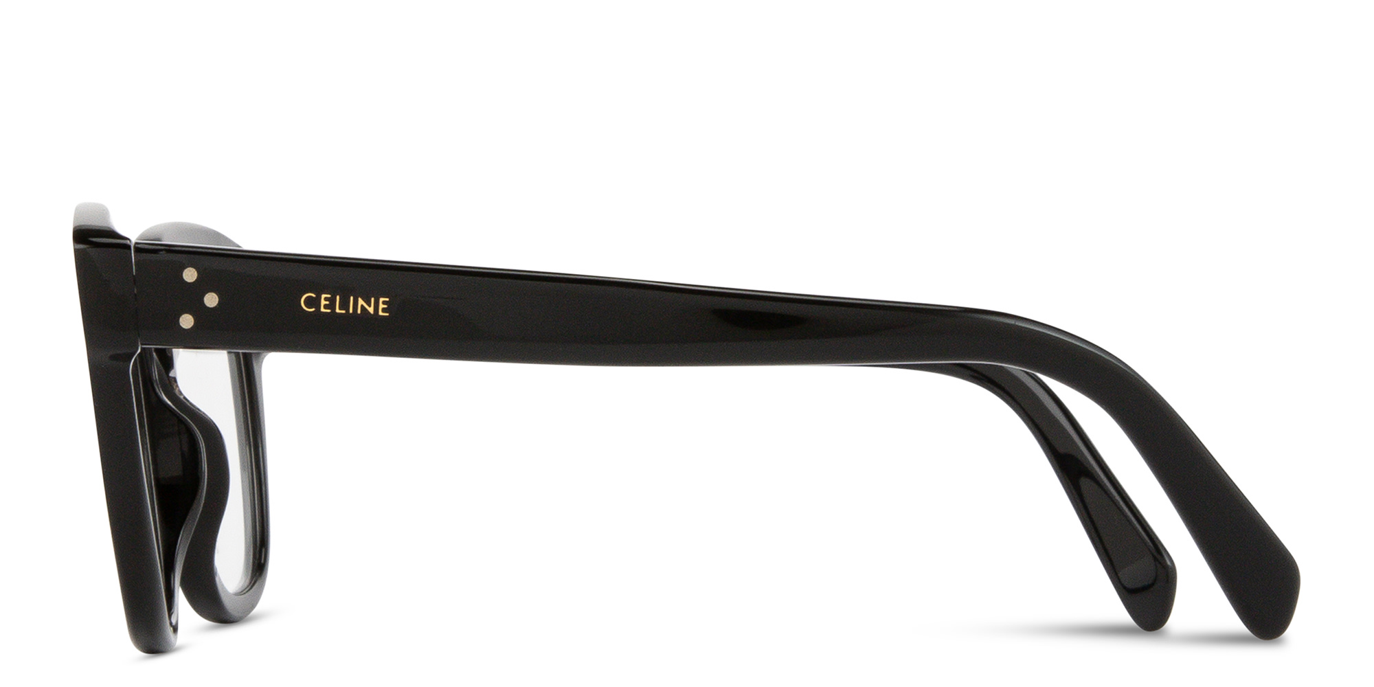 Shop CELINE CELINE 3 Dots Geometric Eyeglasses in Black online.
