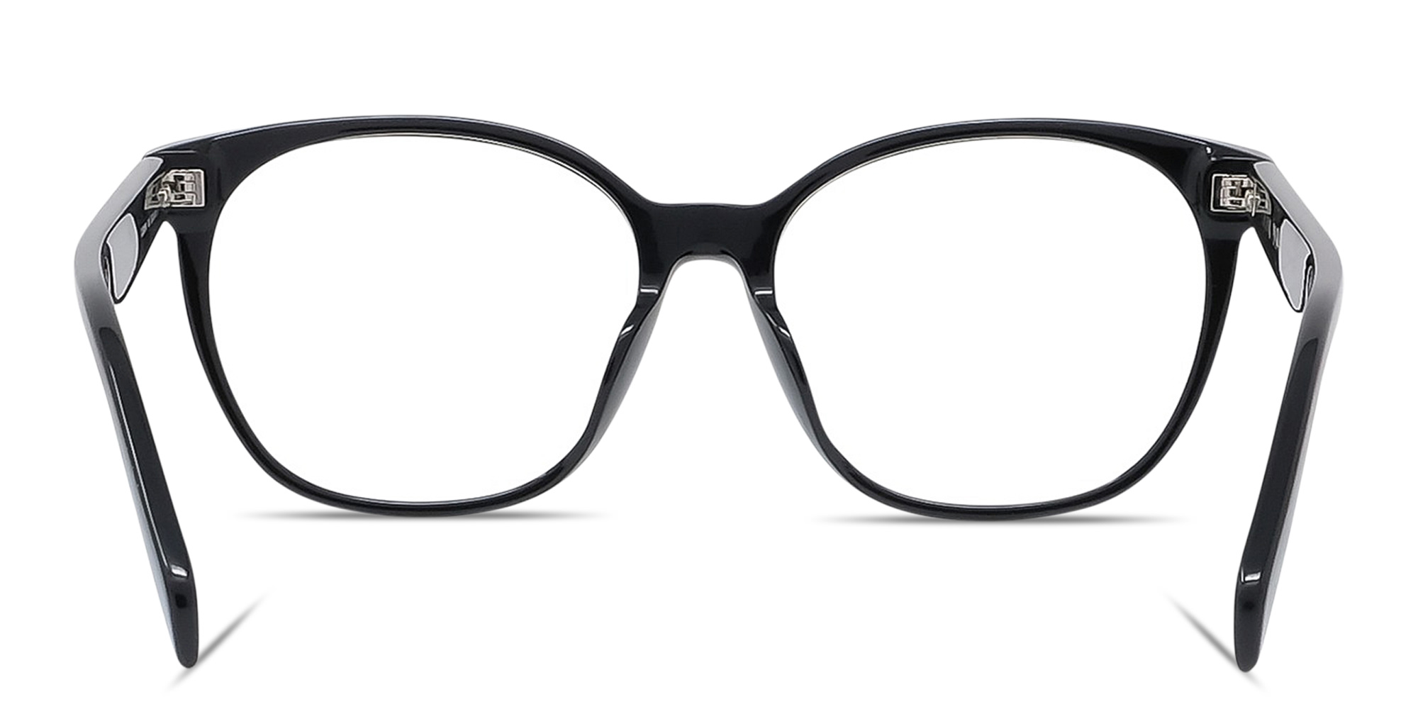 Shop CELINE Thin 2 Dots Wide Square Eyeglasses in Black online.