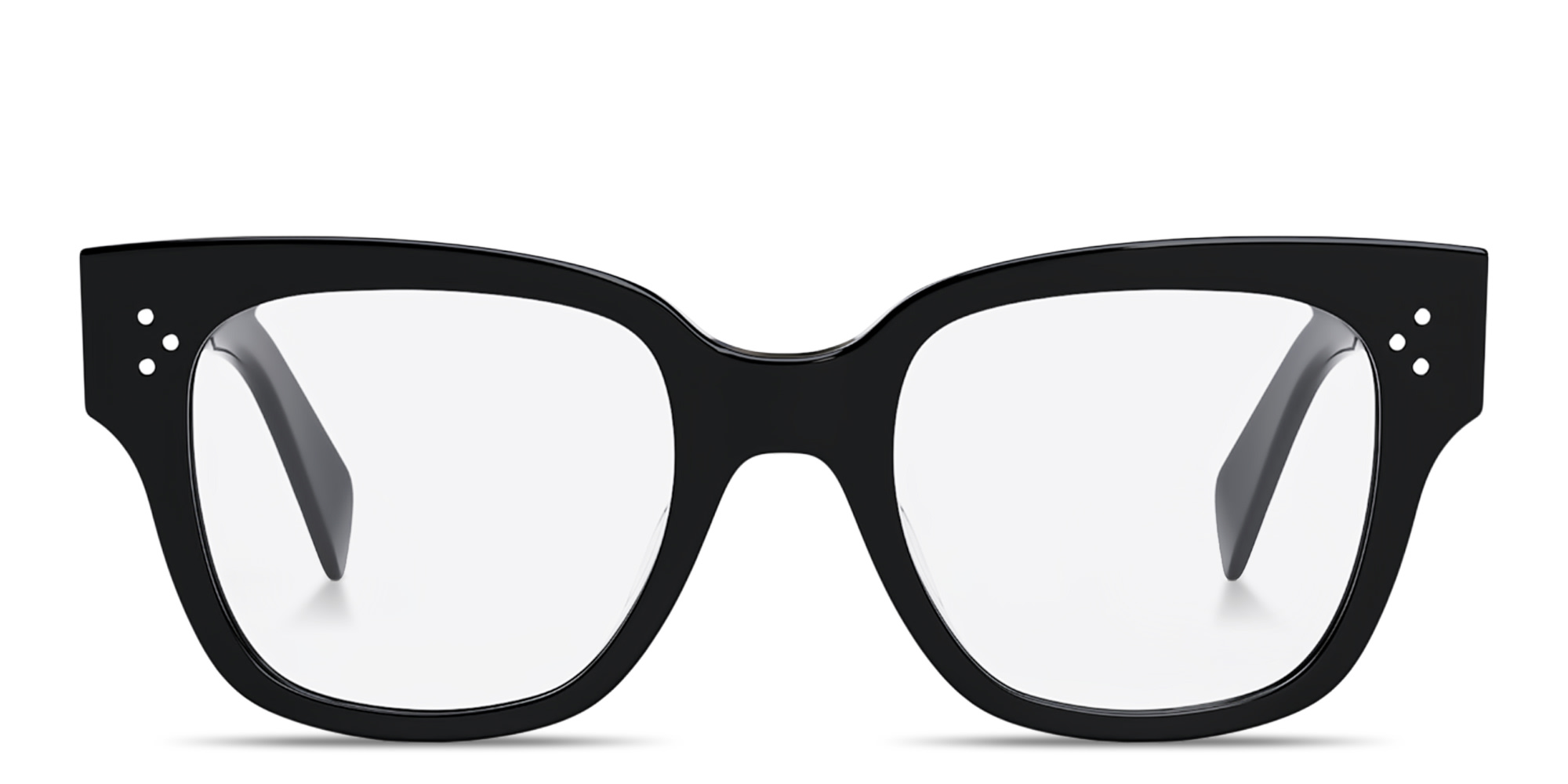 تسوق نظارات طبية مربّعة مزيّنة بثلاث نقاط سيلين بلون أسود أونلاين.
