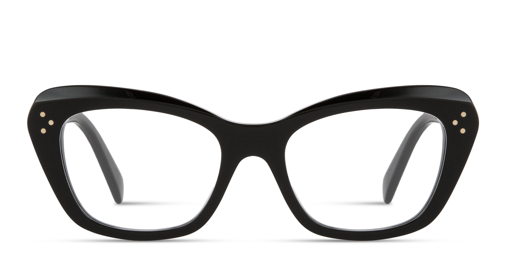Shop CELINE CELINE 3 Dots Cat-Eye Eyeglasses in Black online.