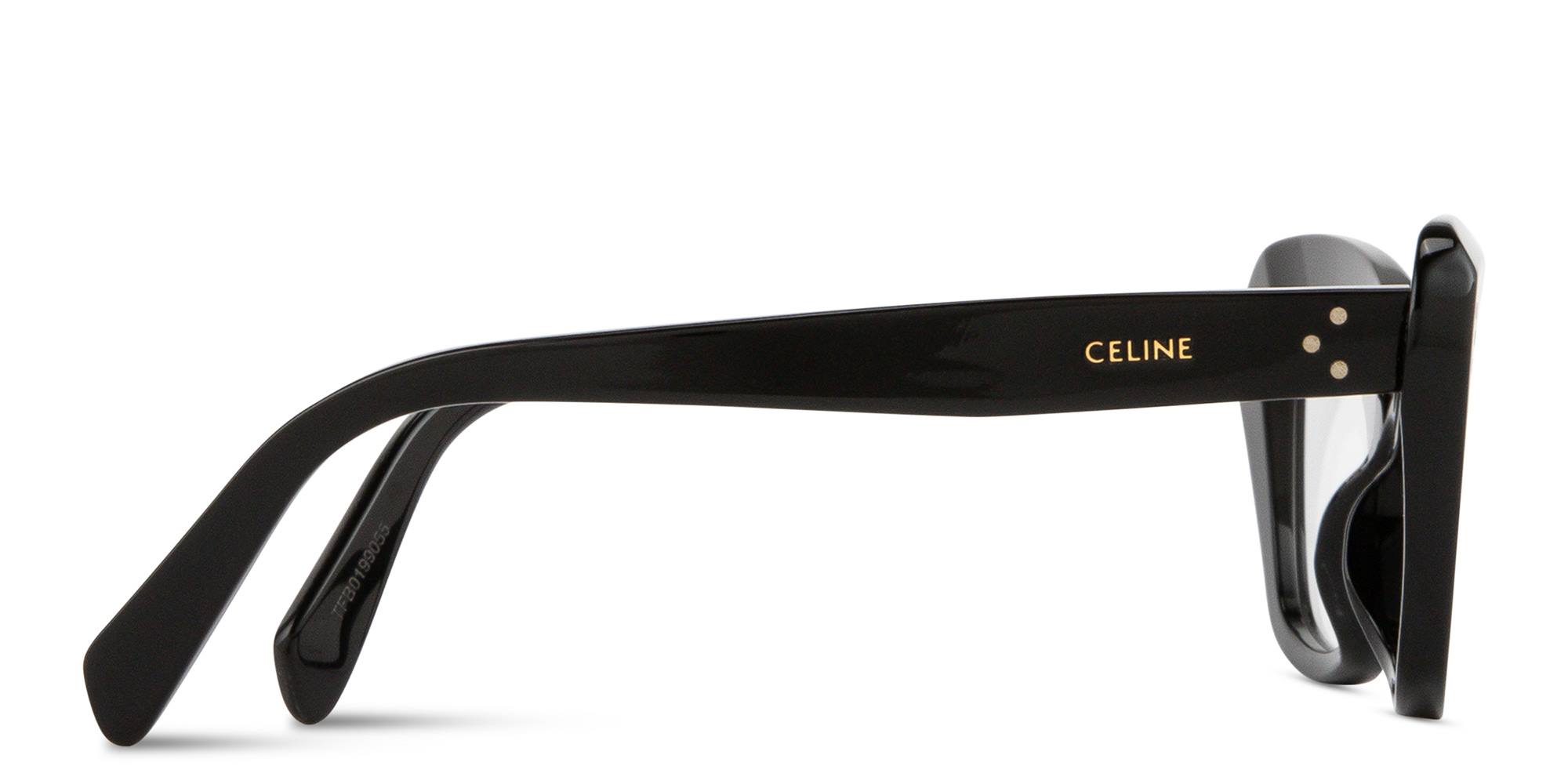 Shop CELINE CELINE 3 Dots Cat-Eye Eyeglasses in Black online.
