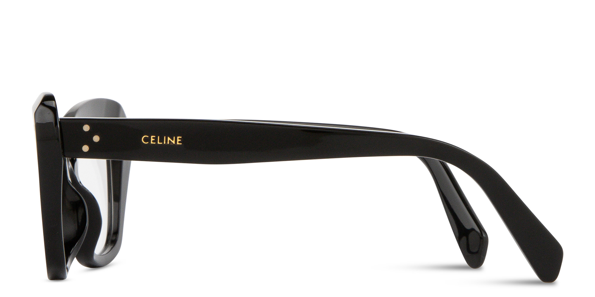 Shop CELINE CELINE 3 Dots Cat-Eye Eyeglasses in Black online.