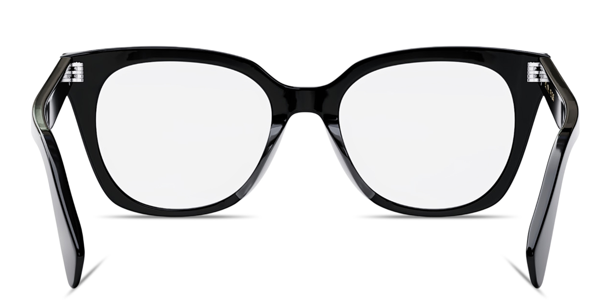 Shop CELINE Thin 2 Dots Square Eyeglasses in Black online.
