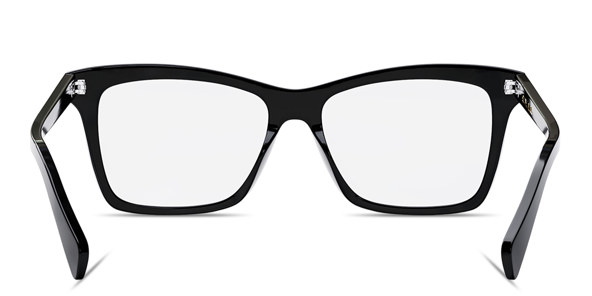 Shop CELINE Thin 2 Dots Square Eyeglasses in Black online.