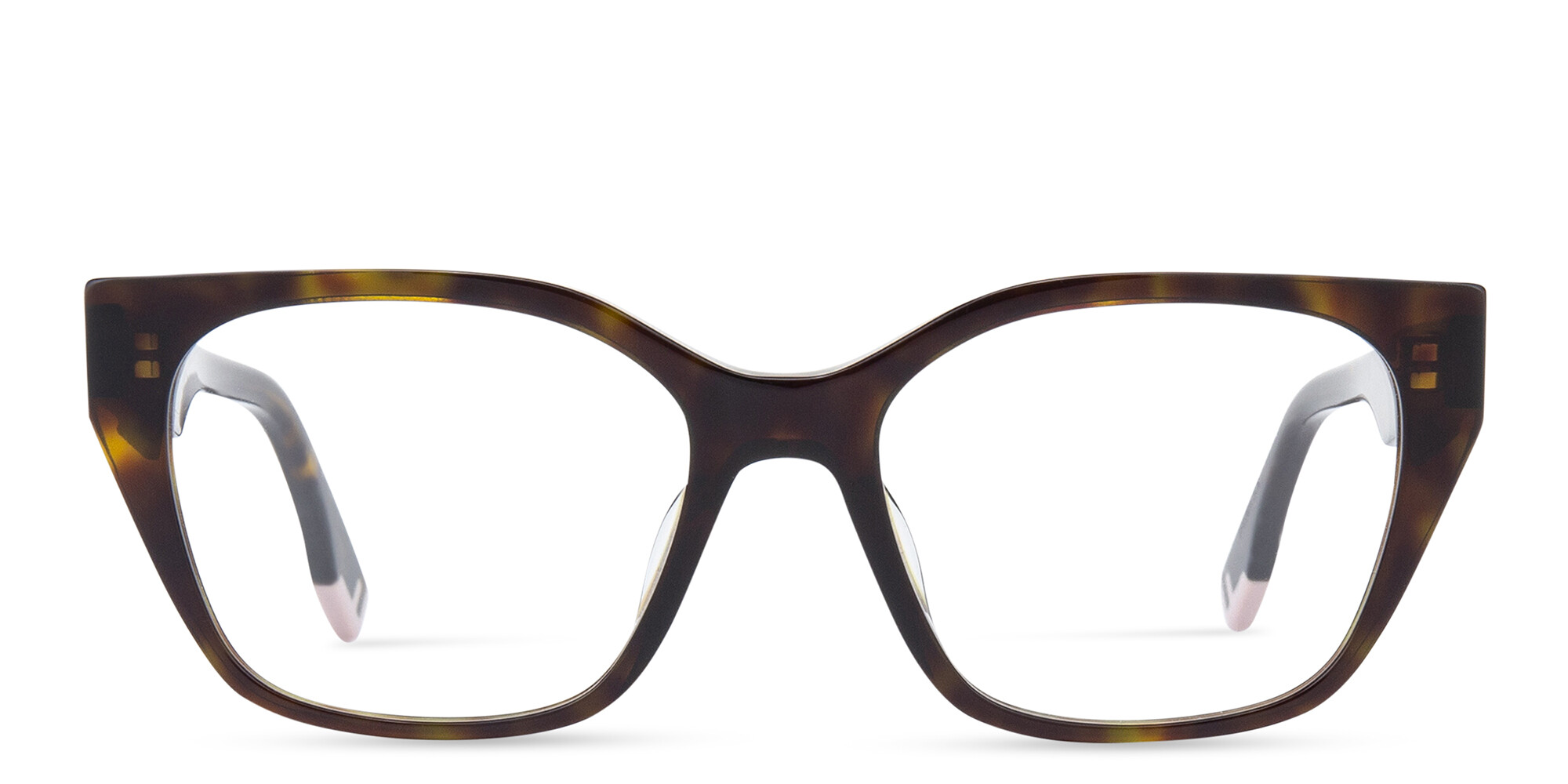 Shop FENDI Fendi Way Rectangle Eyeglasses in Dark Havana online.