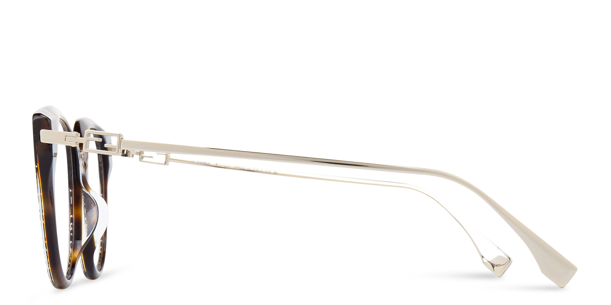 Shop FENDI Baguette Cat-Eye Eyeglasses in Havana online.