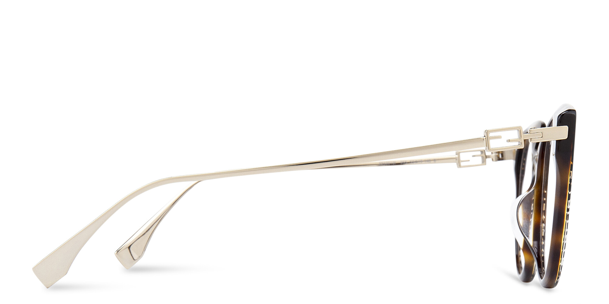 Shop FENDI Baguette Cat-Eye Eyeglasses in Havana online.