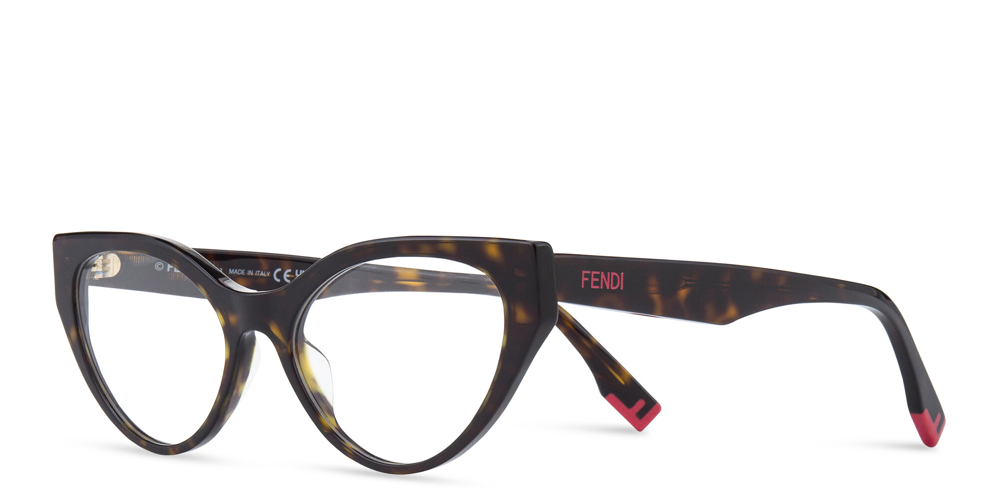 Shop FENDI Way Cat-Eye Eyeglasses in Havana online.