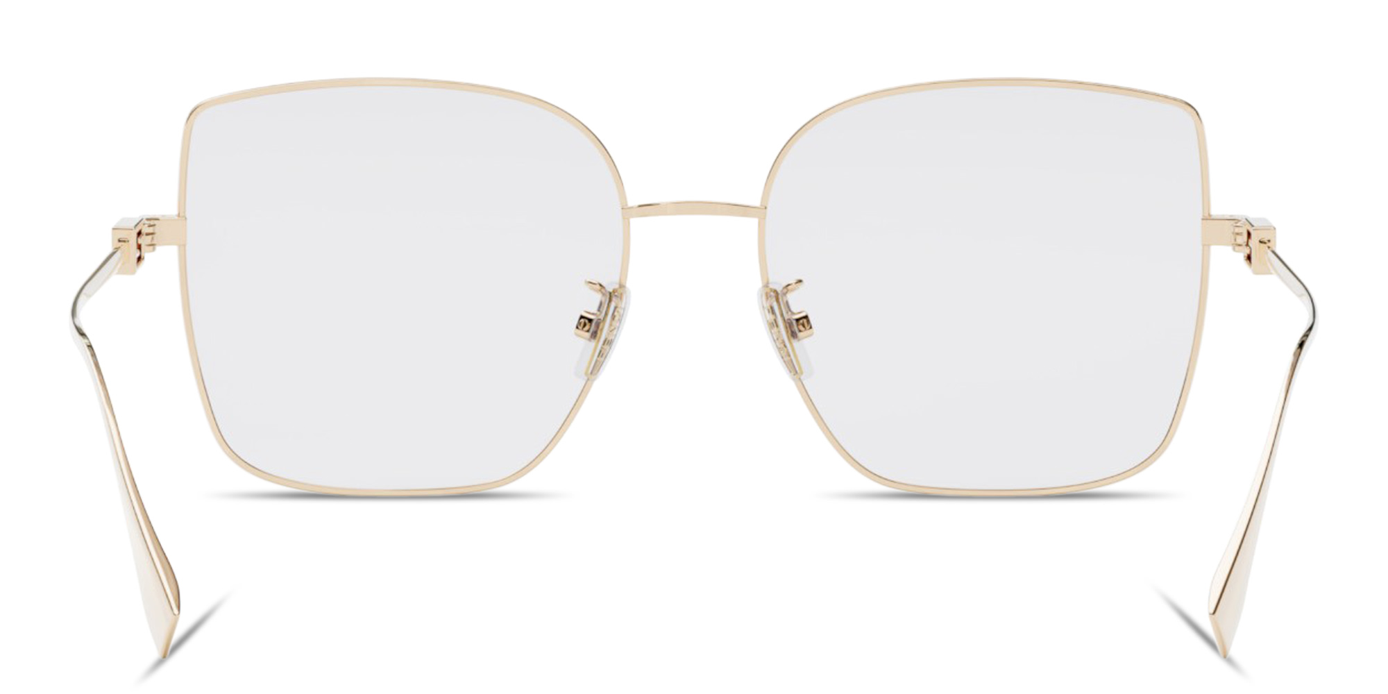 Shop FENDI Baguette Oversized Wide Irregular Eyeglasses in Gold online.