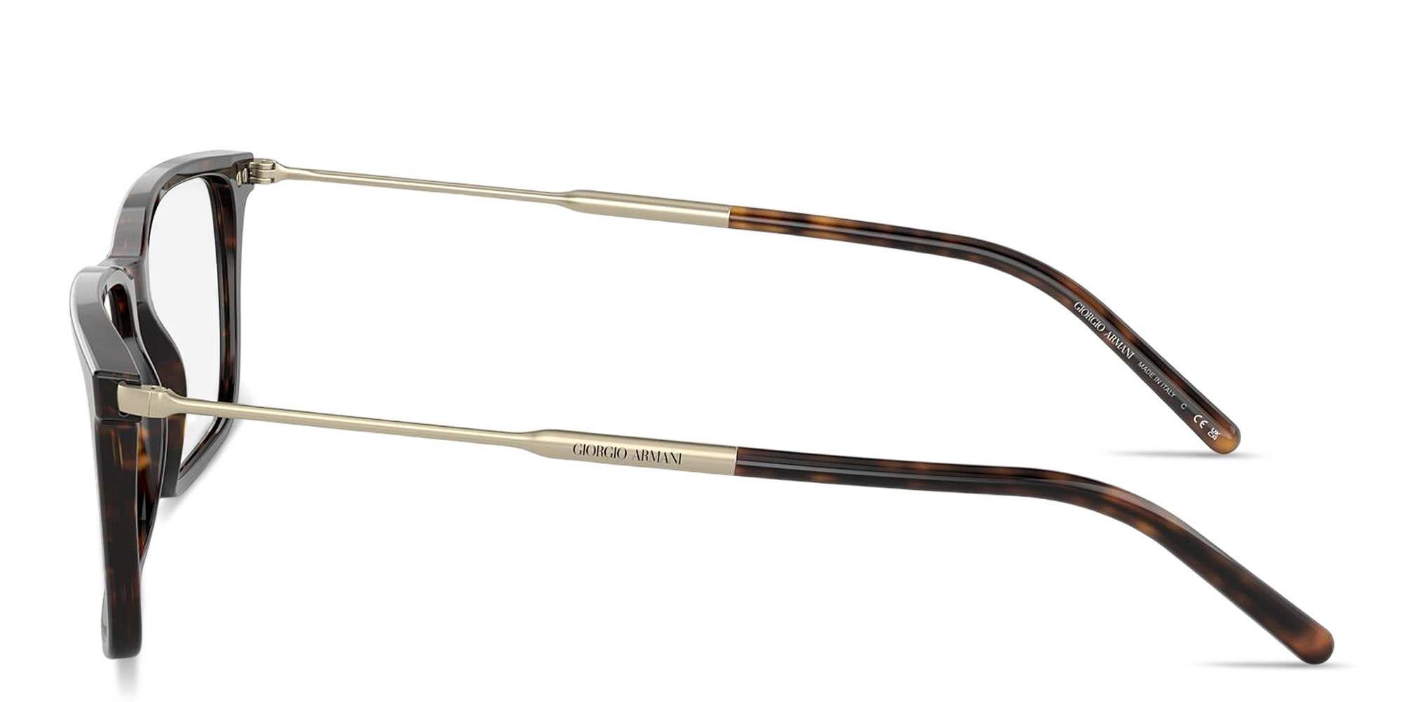 Shop GIORGIO ARMANI Rectangle Eyeglasses in Havana online.