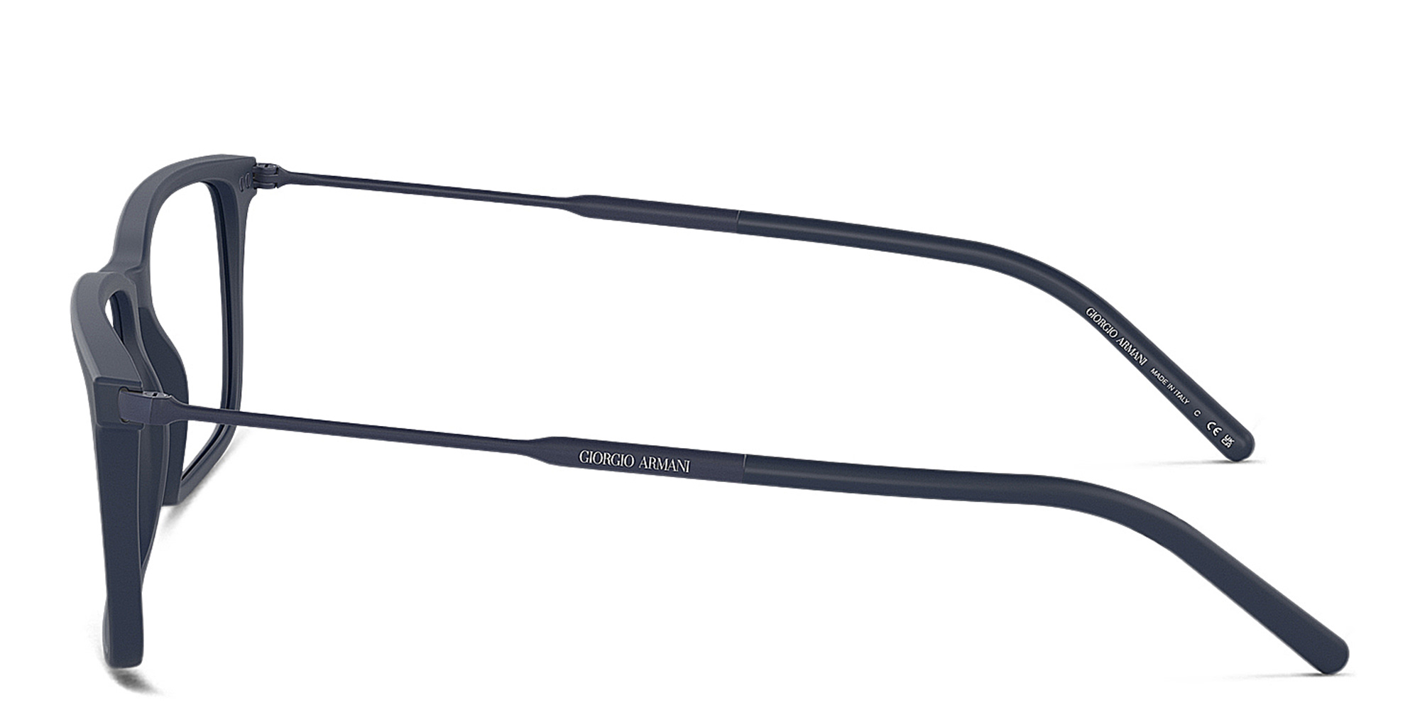 GIORGIO ARMANI Wide Rectangle Eyeglasses in Matte Blue – Product Photo 3