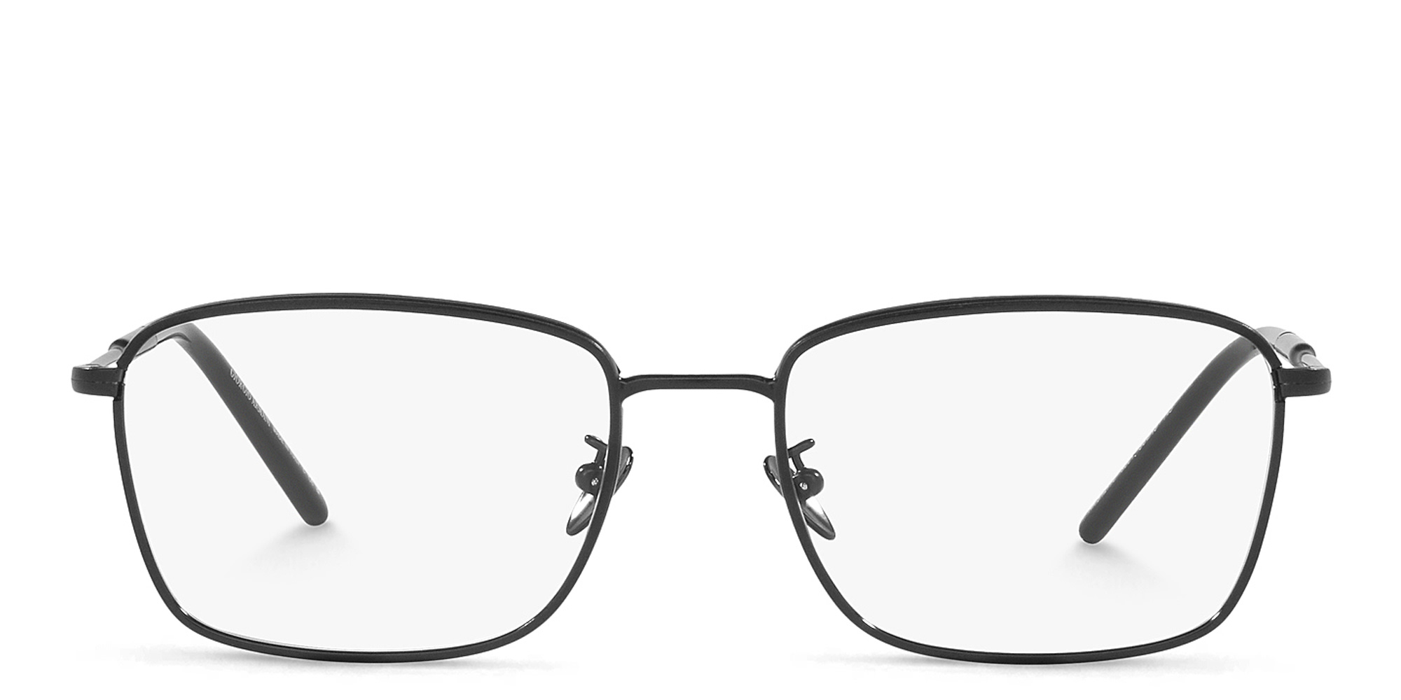 Shop GIORGIO ARMANI Rectangle Eyeglasses in Black online.