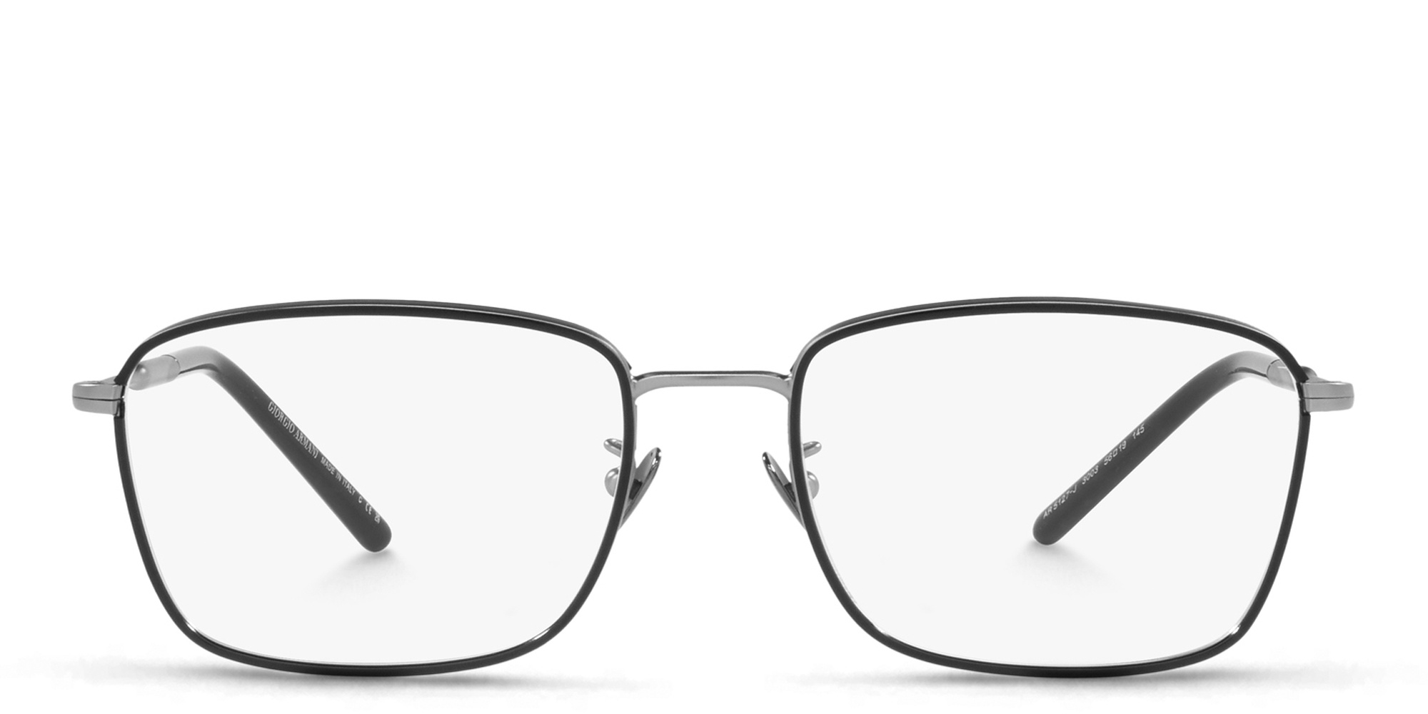GIORGIO ARMANI Rectangle Eyeglasses in Matte Gunmetal/Black – Product Photo 1