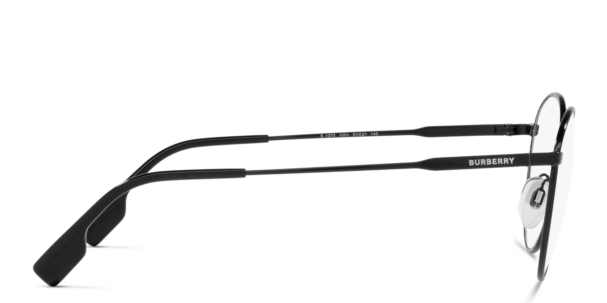 Shop BURBERRY Round Eyeglasses in Black online.