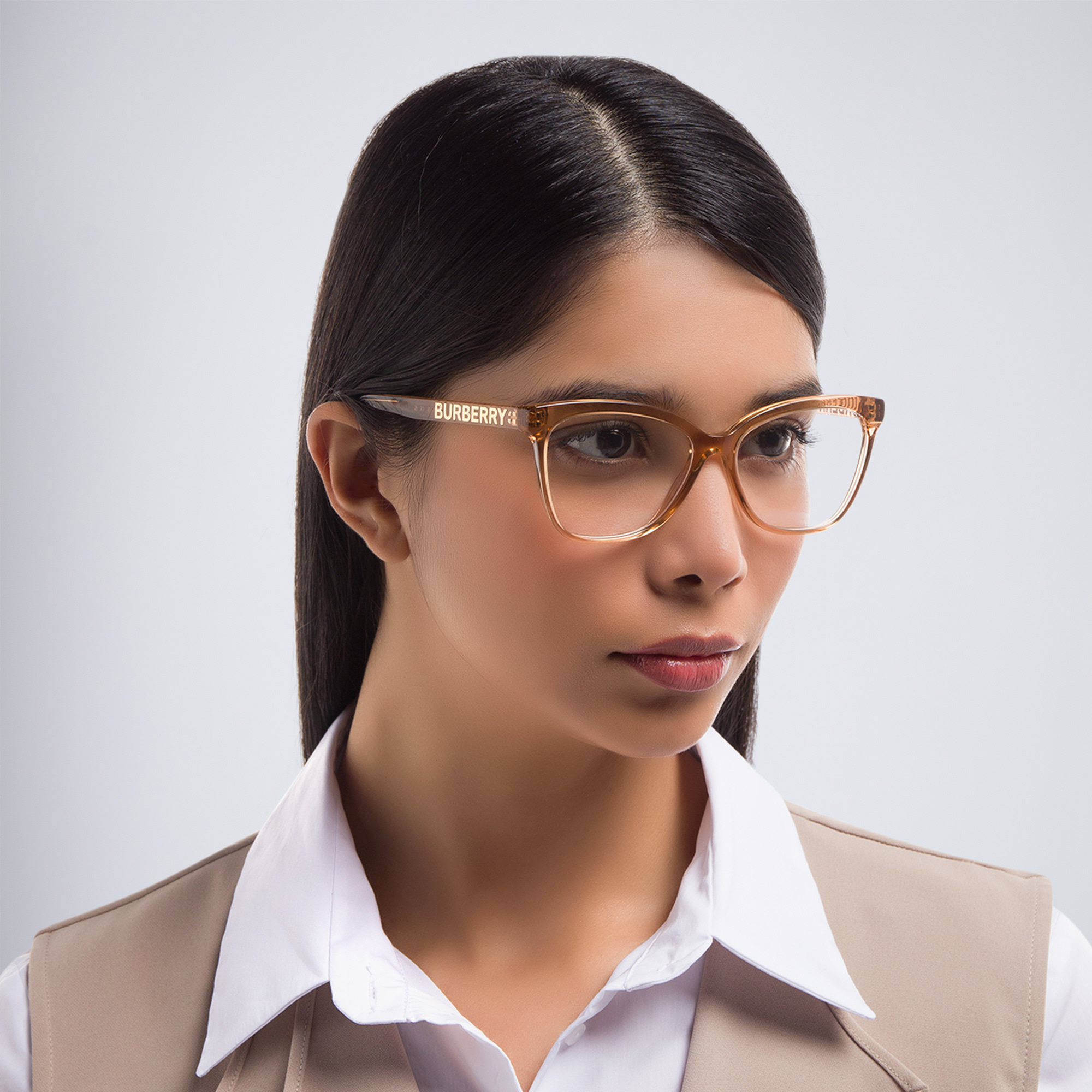 Shop BURBERRY Cat-Eye Eyeglasses in Brown online.