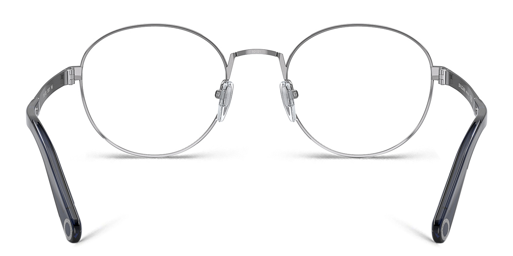 Shop BVLGARI Round Eyeglasses in Gunmetal online.