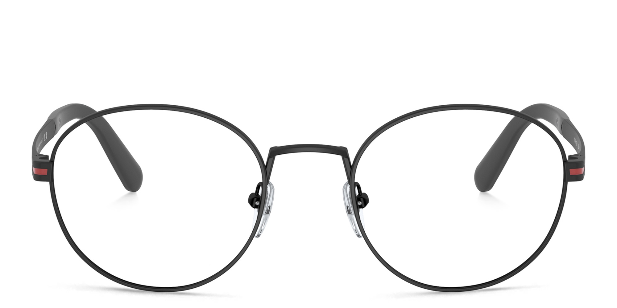 Shop BVLGARI Round Eyeglasses in Matte Black online.