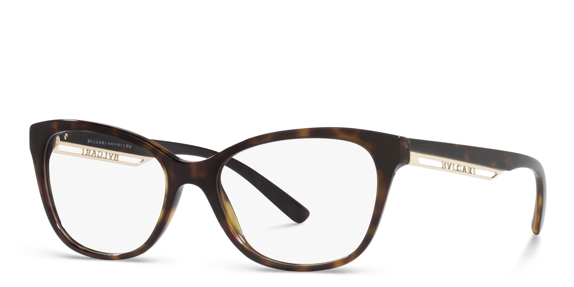 Shop BVLGARI Butterfly Eyeglasses in Havana online.