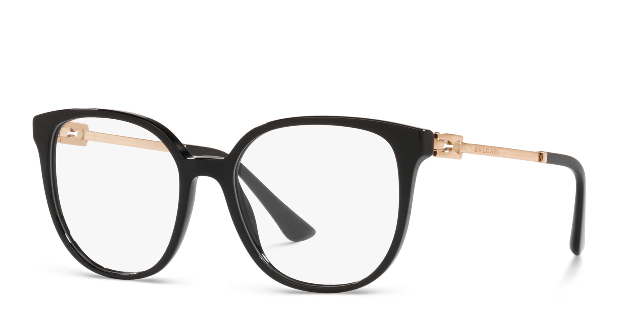 Shop BVLGARI Cat-Eye Eyeglasses in Black online.