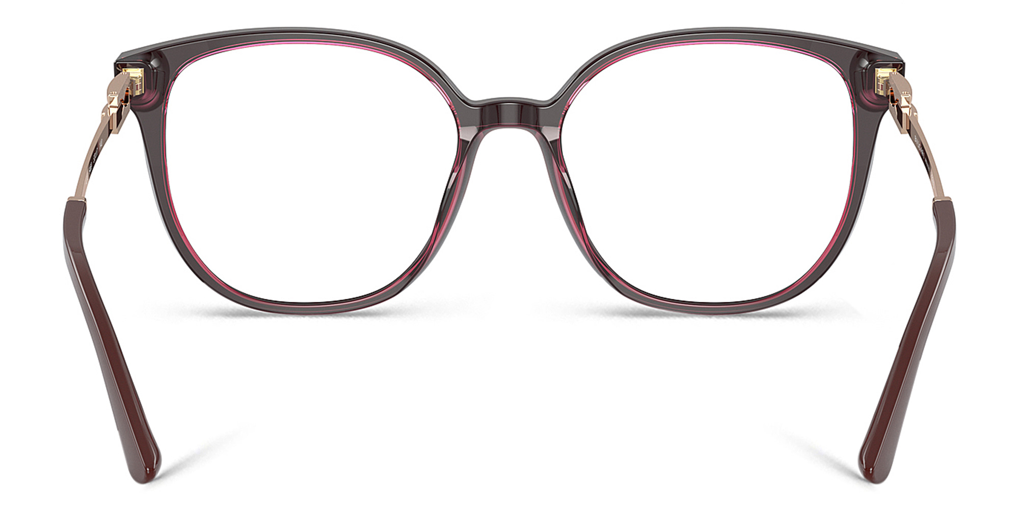 BVLGARI Cat-Eye Eyeglasses in Bordeaux On Transparent Red – Product Photo 4