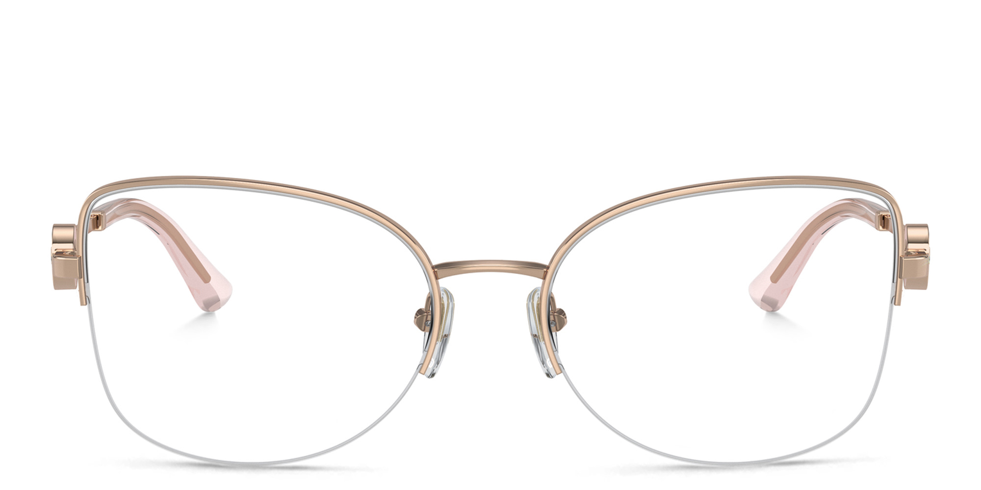 BVLGARI Half-Rim Cat-Eye Eyeglasses in Pink Gold – Product Photo 1