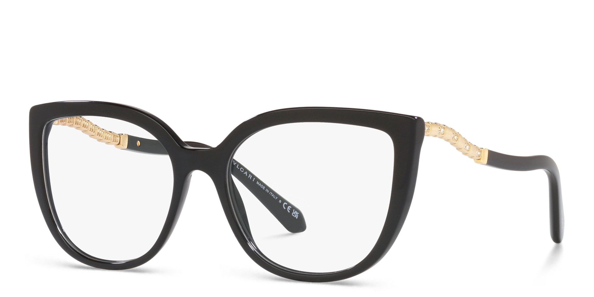 BVLGARI Cat-Eye Eyeglasses in Black – Product Photo 2