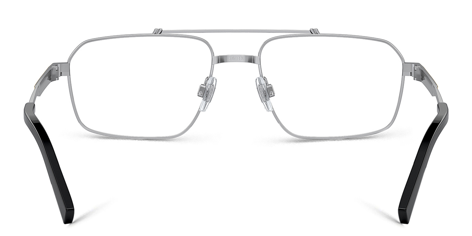 Shop Dolce & Gabbana Wide Rectangle Eyeglasses in Gold & Silver online.