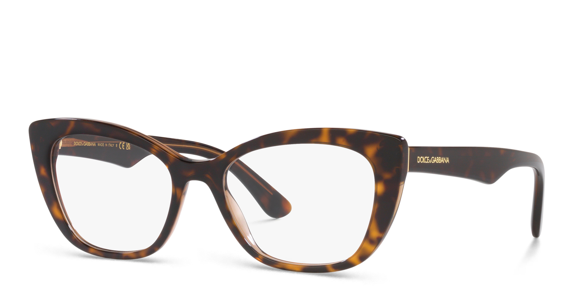 Dolce & Gabbana Cat-Eye Eyeglasses in Havana /Transparent Brown – Product Photo 2
